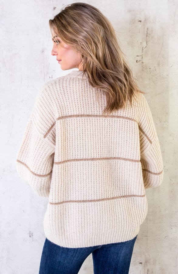 Oversized Glitter Trui Beige – shoparchief, foto 6