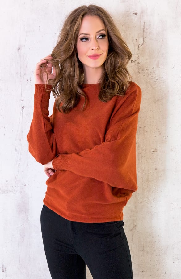 Oversized Soft Trui Terracotta – shoparchief, foto 3