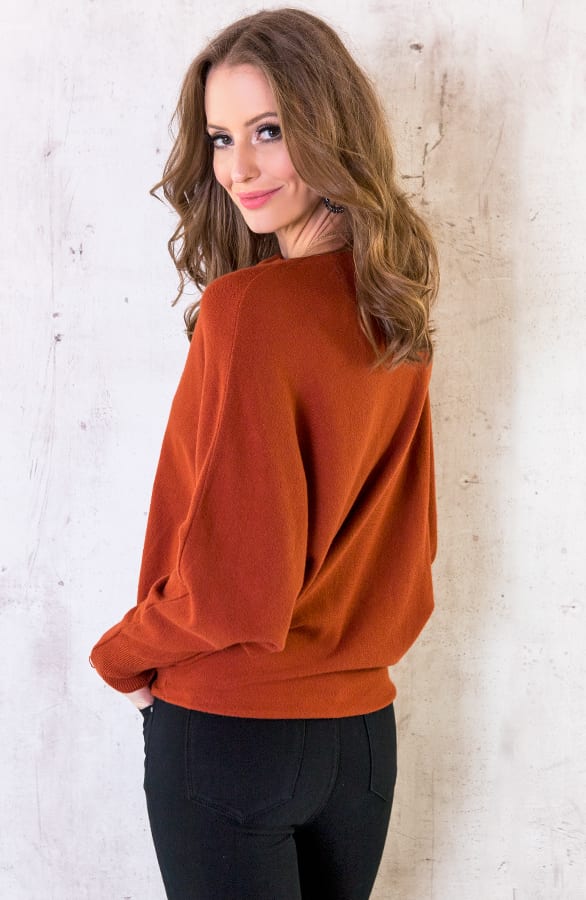 Oversized Soft Trui Terracotta – shoparchief, foto 4