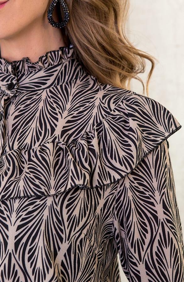 Ruffle Wild Blouse Sand – shoparchief, foto 4