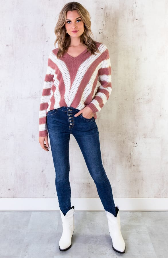 Trui Gebreid V Oud Roze – shoparchief, foto 2