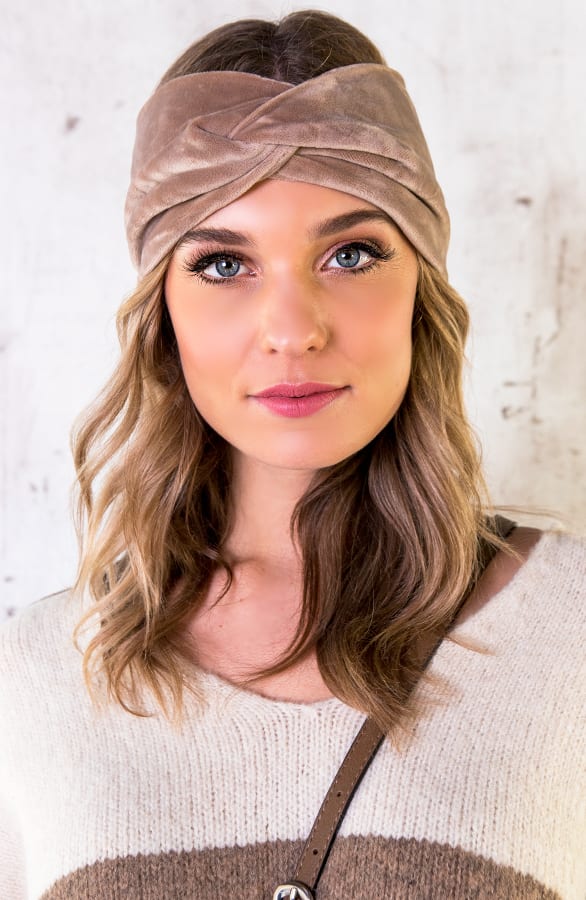 Velvet Haarband Dames Taupe – shoparchief, foto 2