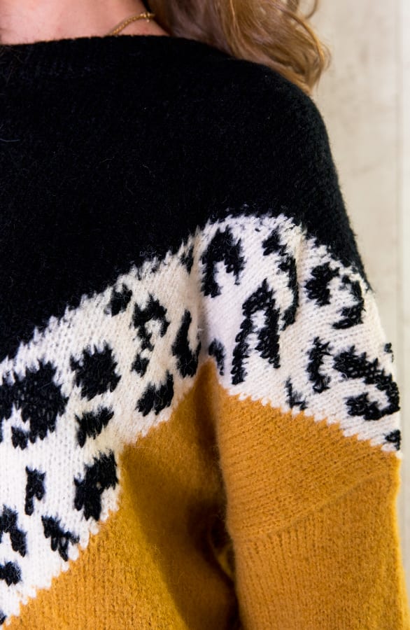 Oversized Trui Panter Okergeel – shoparchief, foto 6