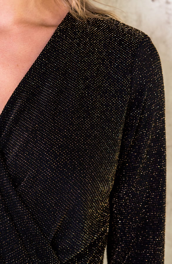 Overslag Glitter Jurk Goud – shoparchief, foto 5