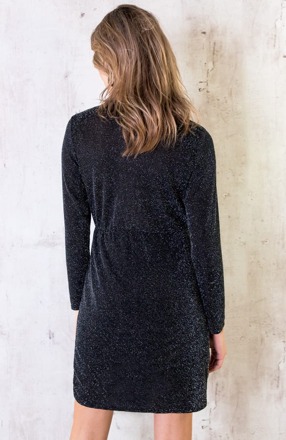 Overslag Glitter Jurk Zilver – shoparchief, foto 4