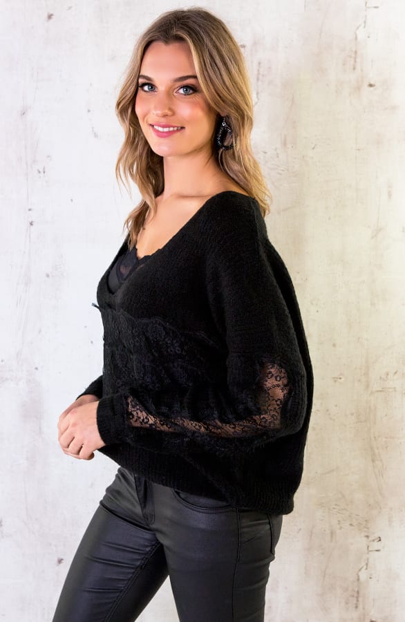 Trui Met Kant Zwart – shoparchief, foto 3