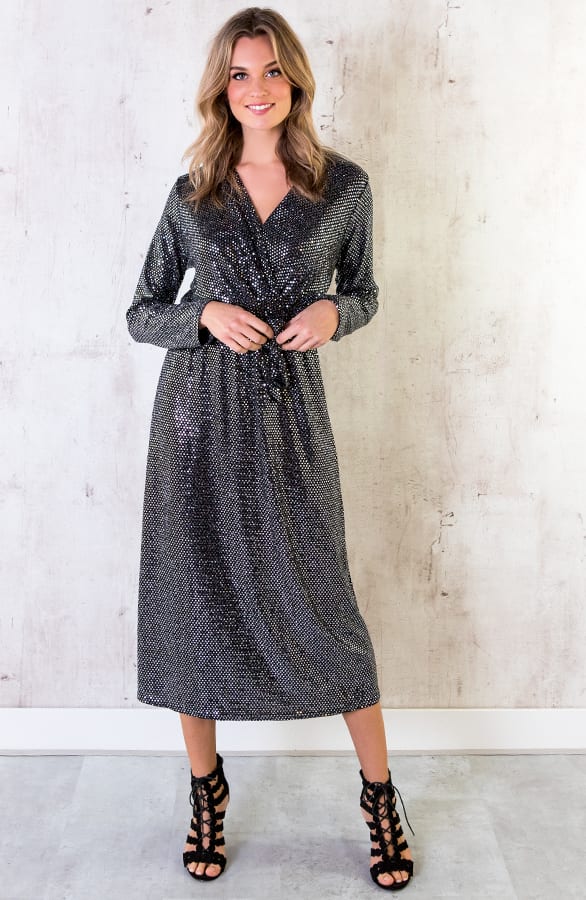 Glitter Jurk Exclusive Zilver – shoparchief, foto 3