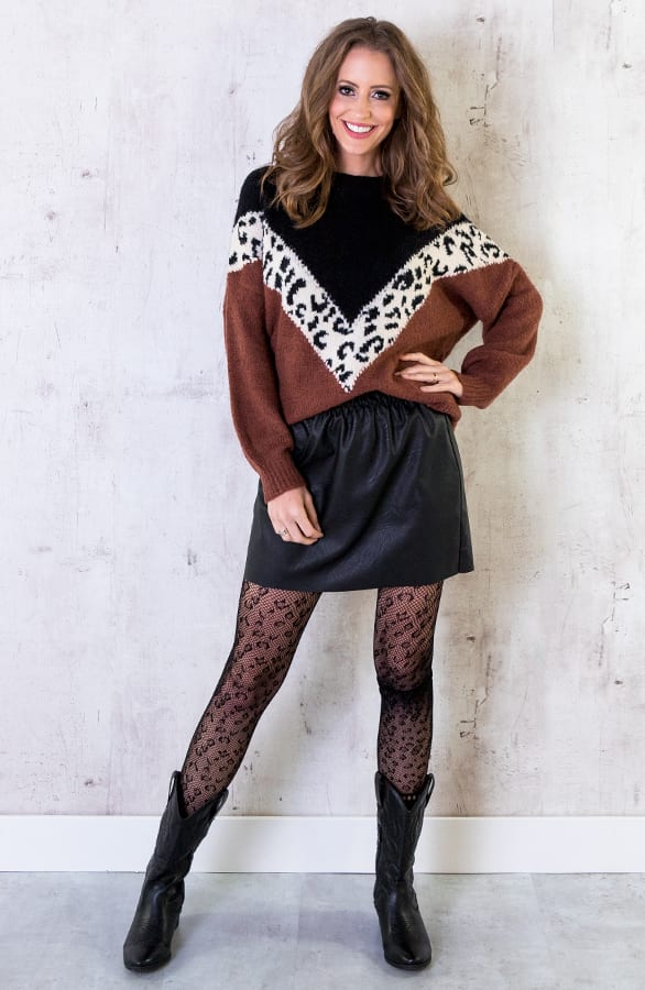 Oversized Trui Panter Terracotta – shoparchief, foto 5