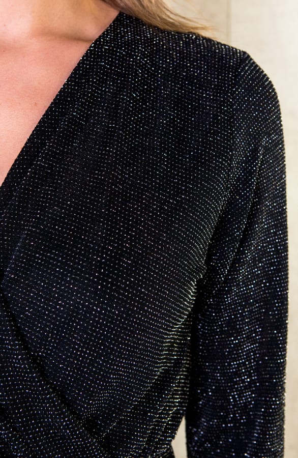 Overslag Glitter Jurk Zilver – shoparchief, foto 5