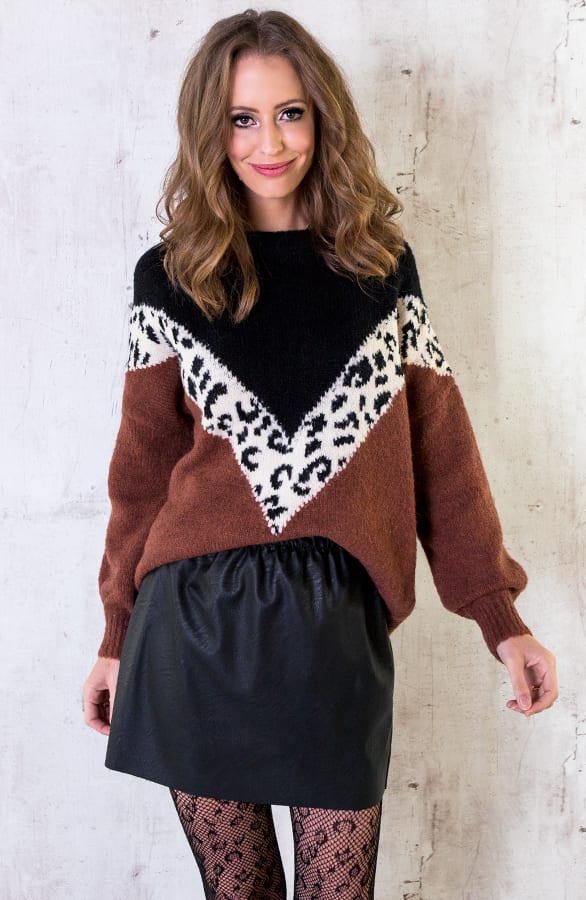 Oversized Trui Panter Terracotta – shoparchief, foto 1