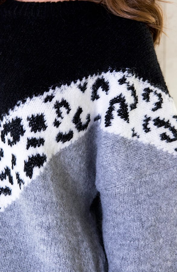 Oversized Trui Panter Grijs – shoparchief, foto 5