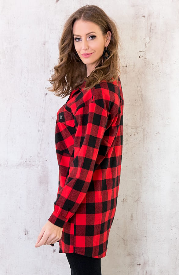 Blouse Geruit Rood Zwart – shoparchief, foto 4