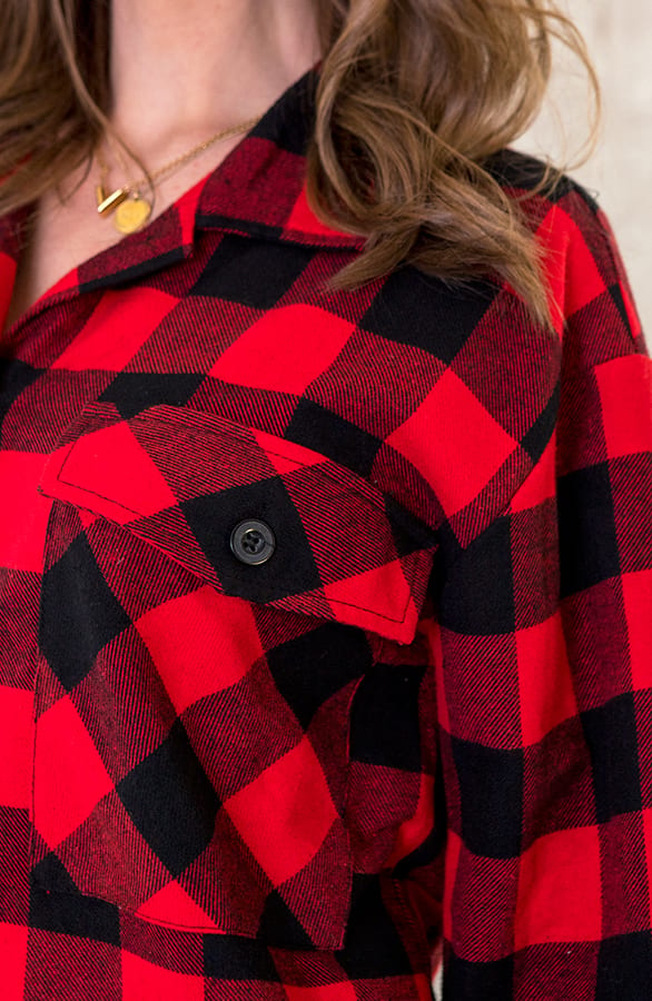 Blouse Geruit Rood Zwart – shoparchief, foto 5