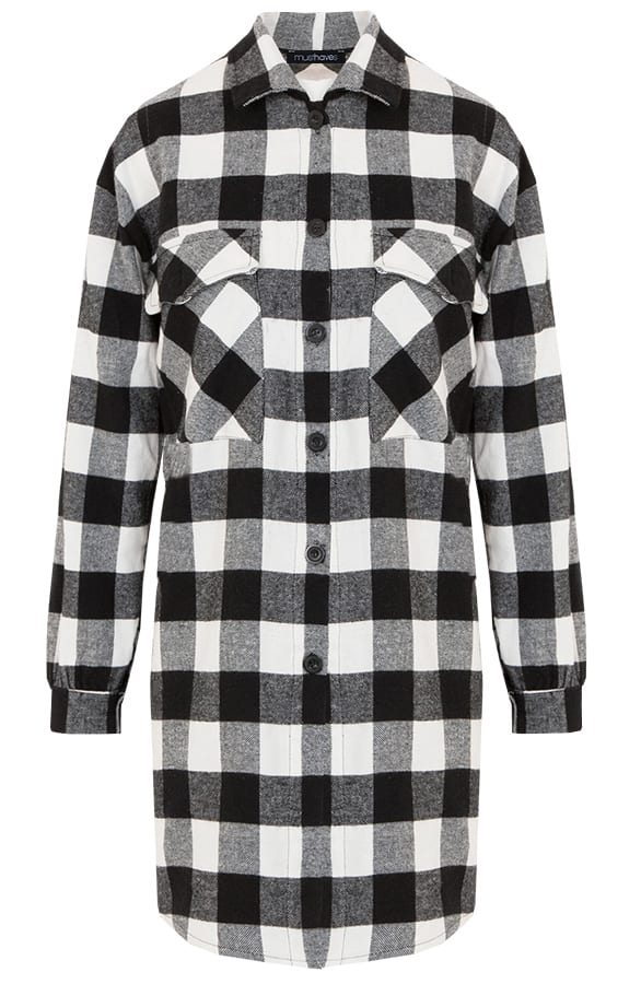 Blouse Geruit Zwart Wit – shoparchief, foto 1