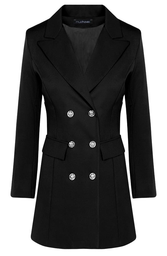 Button Blazer Dames Zwart – shoparchief, foto 1