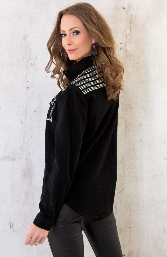 Limited Studs Blouse Black – shoparchief, foto 6