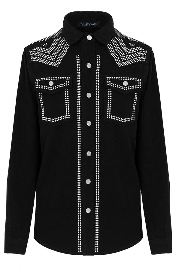 Limited Studs Blouse Black – shoparchief, foto 1