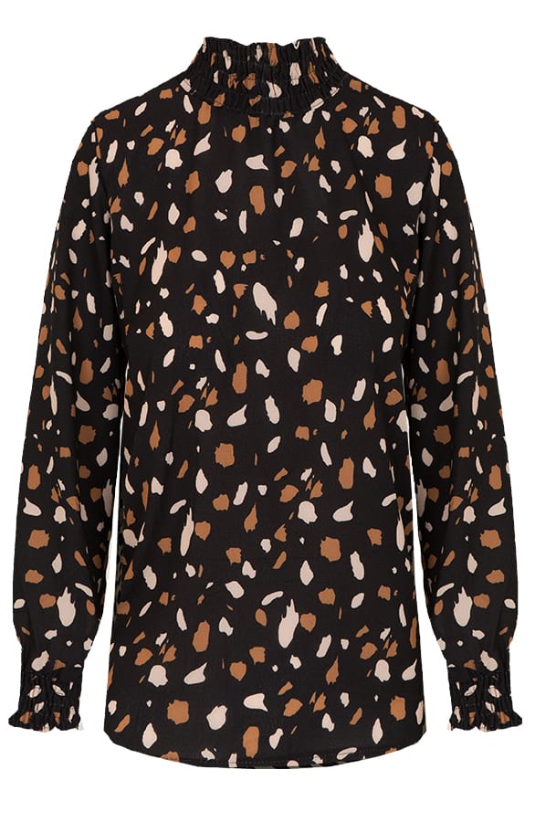 Luxury Dot Col Blouse Zwart – shoparchief, foto 1
