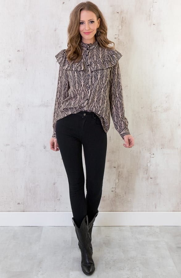 Ruffle Wild Blouse Sand – shoparchief, foto 6