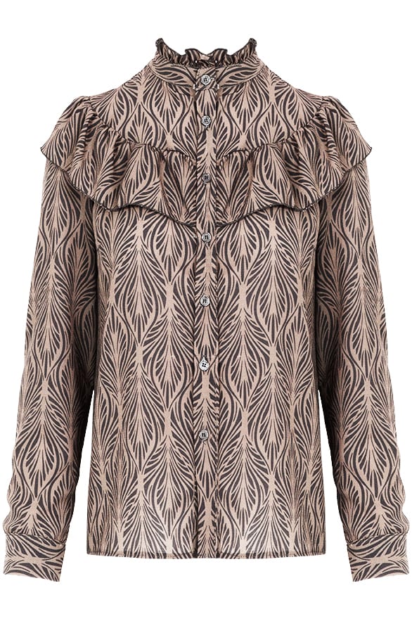 Ruffle Wild Blouse Sand – shoparchief, foto 1