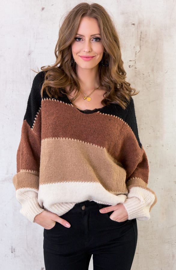 Trui Met Strepen Bruin – shoparchief, foto 2