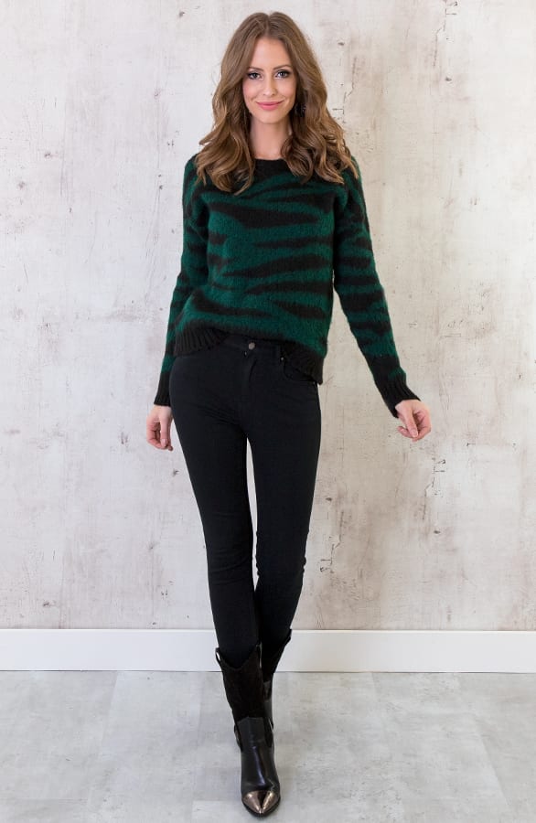 Zebra Trui Dames Groen – shoparchief, foto 3