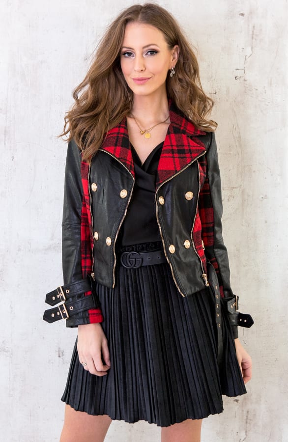 Biker Jacket Exclusive Geblokt – shoparchief, foto 7