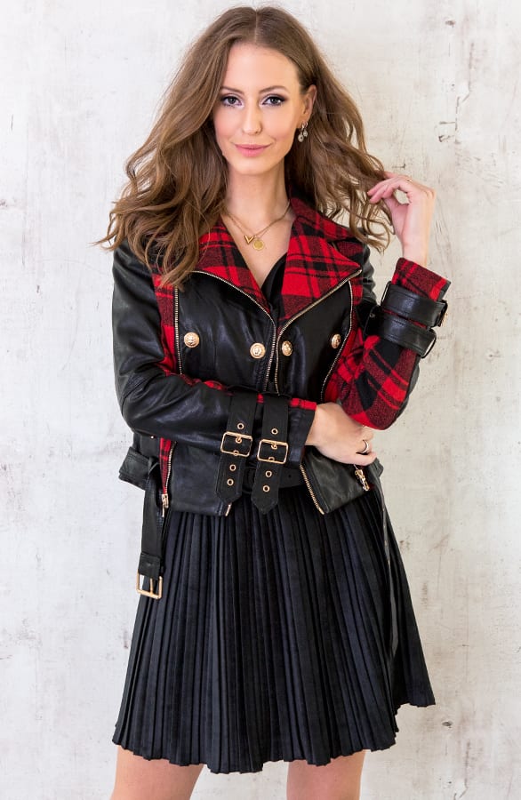 Biker Jacket Exclusive Geblokt – shoparchief, foto 2