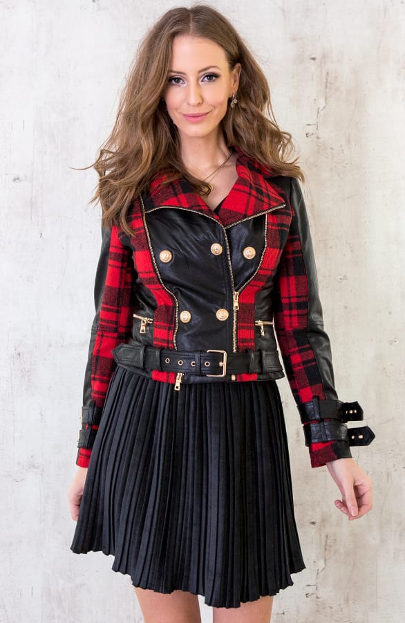 Biker Jacket Exclusive Geblokt – shoparchief, foto 6