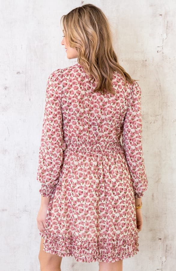 Bloemen Ruffle Jurk Creme – shoparchief, foto 2