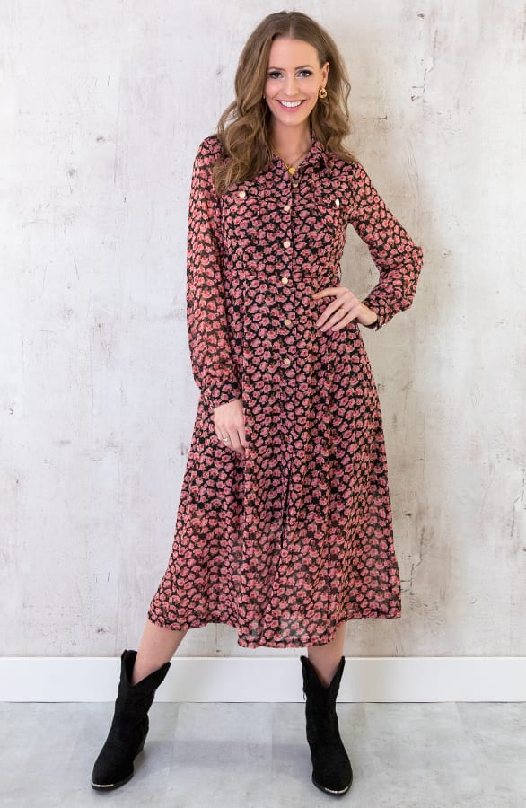 Bloemenprint Midi Jurk – shoparchief, foto 7