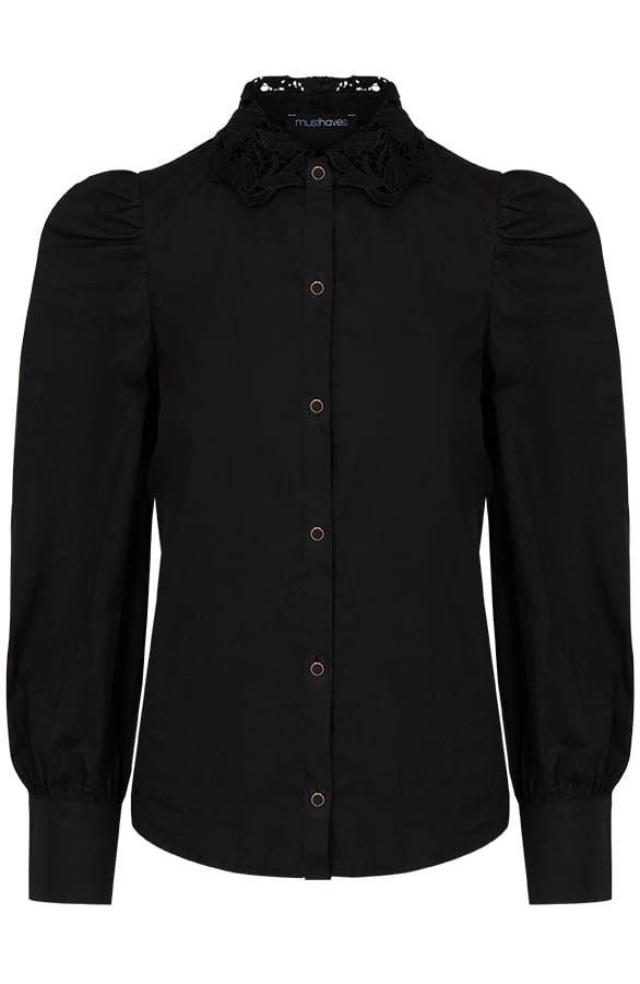 Blouse Met Pofmouwen Zwart – shoparchief, foto 7