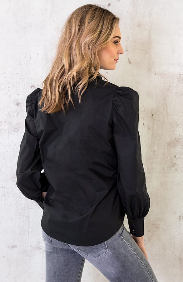 Blouse Met Pofmouwen Zwart – shoparchief, foto 4