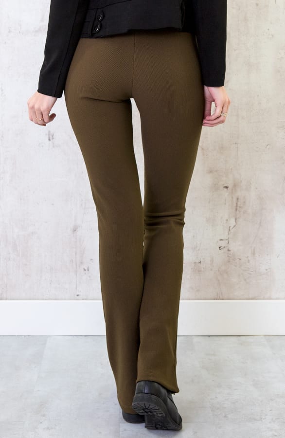 Flared Broek Rib Dames Army – shoparchief, foto 3
