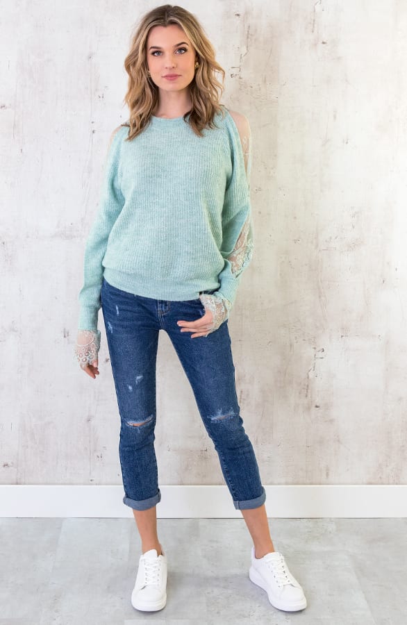 Trui Kanten Mouwen Mint – shoparchief, foto 4