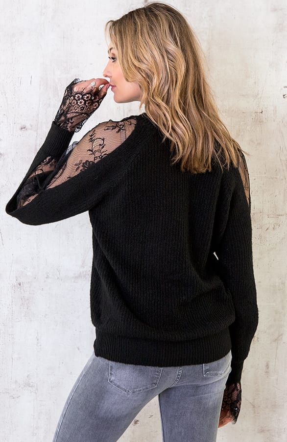 Trui Kanten Mouwen Zwart – shoparchief, foto 5