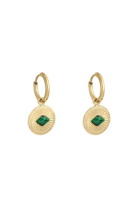 Gouden Oorbellen Deluxe Groen – shoparchief, foto 1