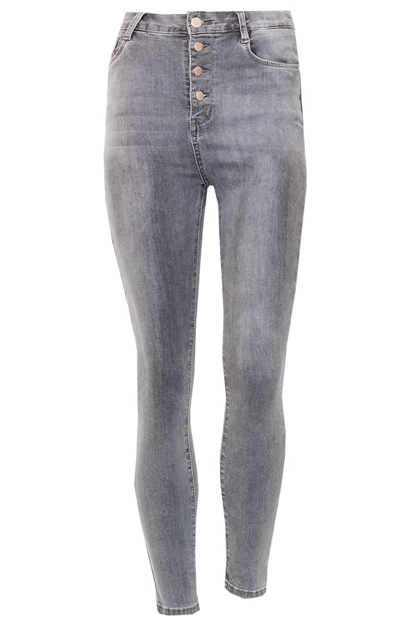 High Waist Skinny Jeans Grijs – shoparchief, foto 1