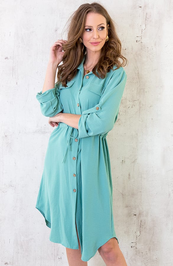 Knopen Jurk Mint – shoparchief, foto 2
