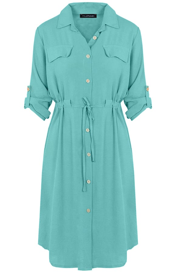 Knopen Jurk Mint – shoparchief, foto 1