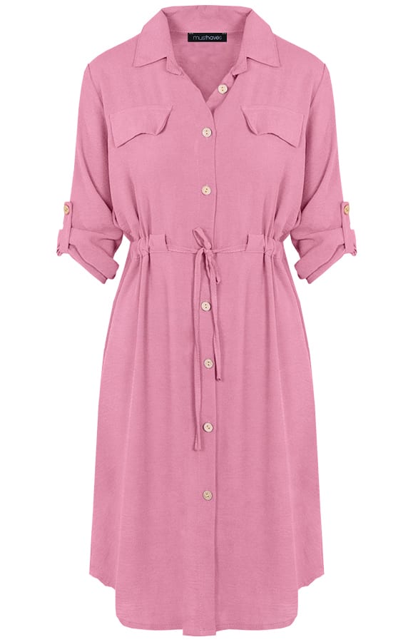 Knopen Jurk Roze – shoparchief, foto 1