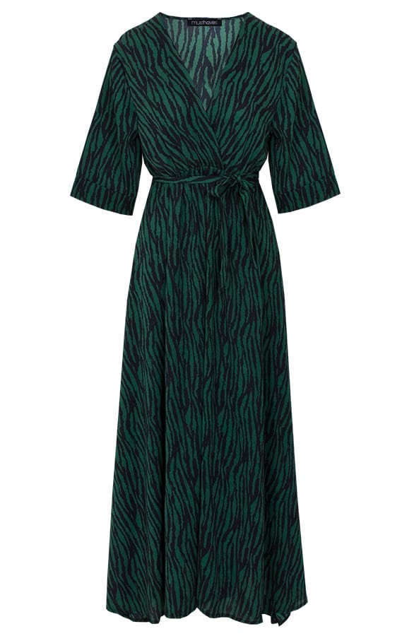 Maxi Jurk Zebraprint Groen – shoparchief, foto 1