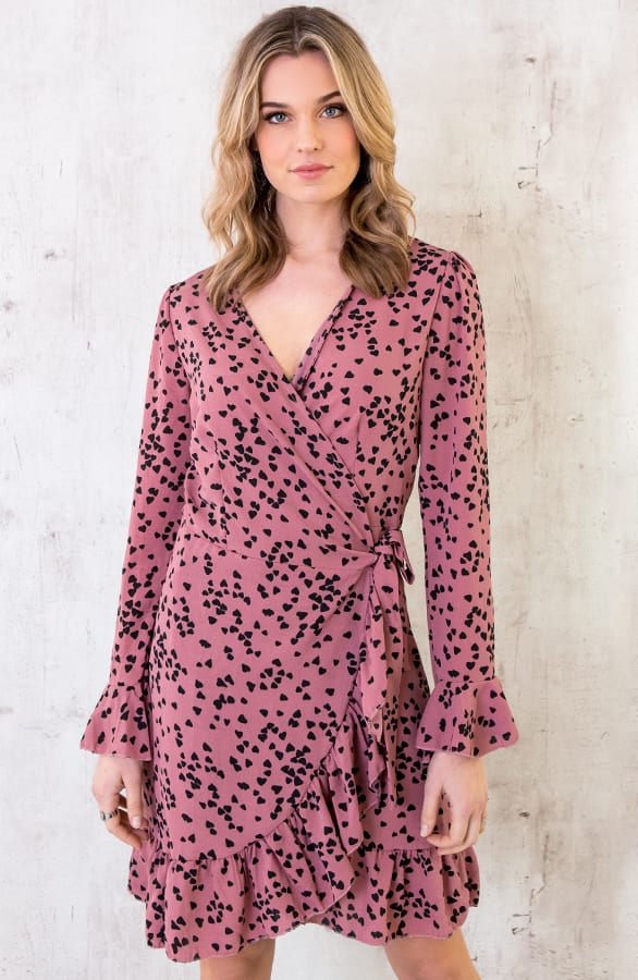 Overslag Jurk Hartjes Oud Roze – shoparchief, foto 3