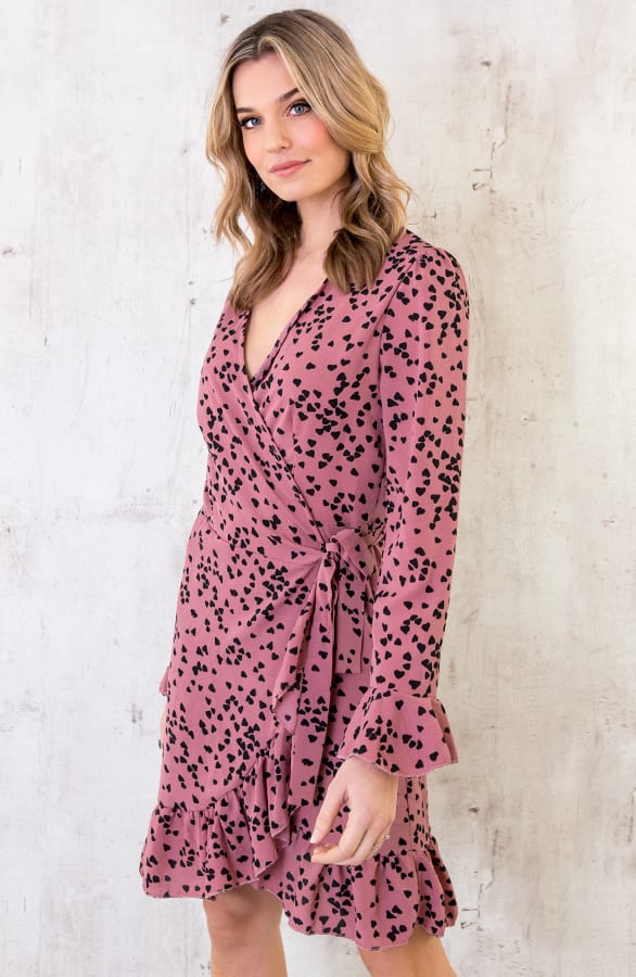 Overslag Jurk Hartjes Oud Roze – shoparchief, foto 4