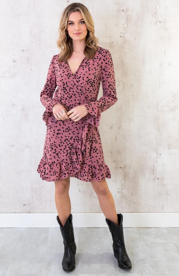 Overslag Jurk Hartjes Oud Roze – shoparchief, foto 2