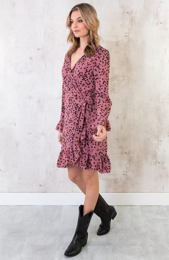 Overslag Jurk Hartjes Oud Roze – shoparchief, foto 5