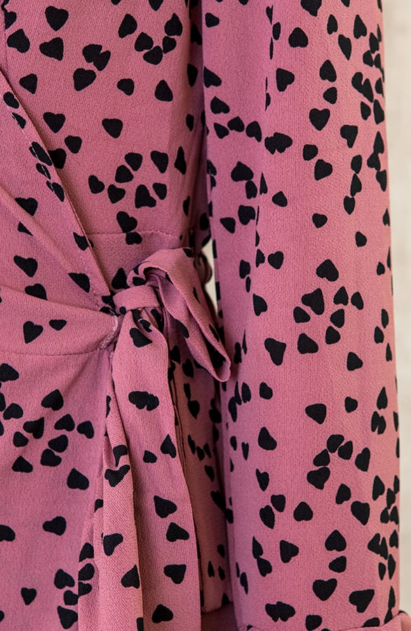 Overslag Jurk Hartjes Oud Roze – shoparchief, foto 6