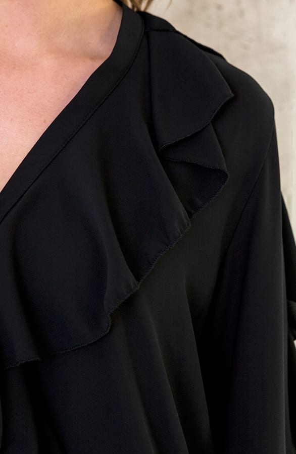 Ruches Blouse Zwart – shoparchief, foto 4