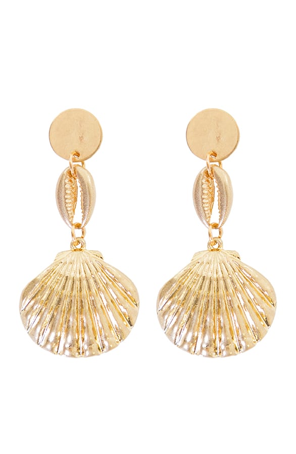 Schelp Oorbellen Deluxe Goud – shoparchief, foto 1