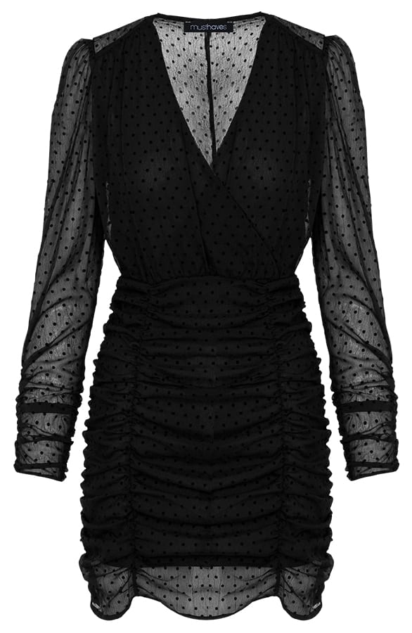 Stippen Jurk Dames Zwart – shoparchief, foto 1